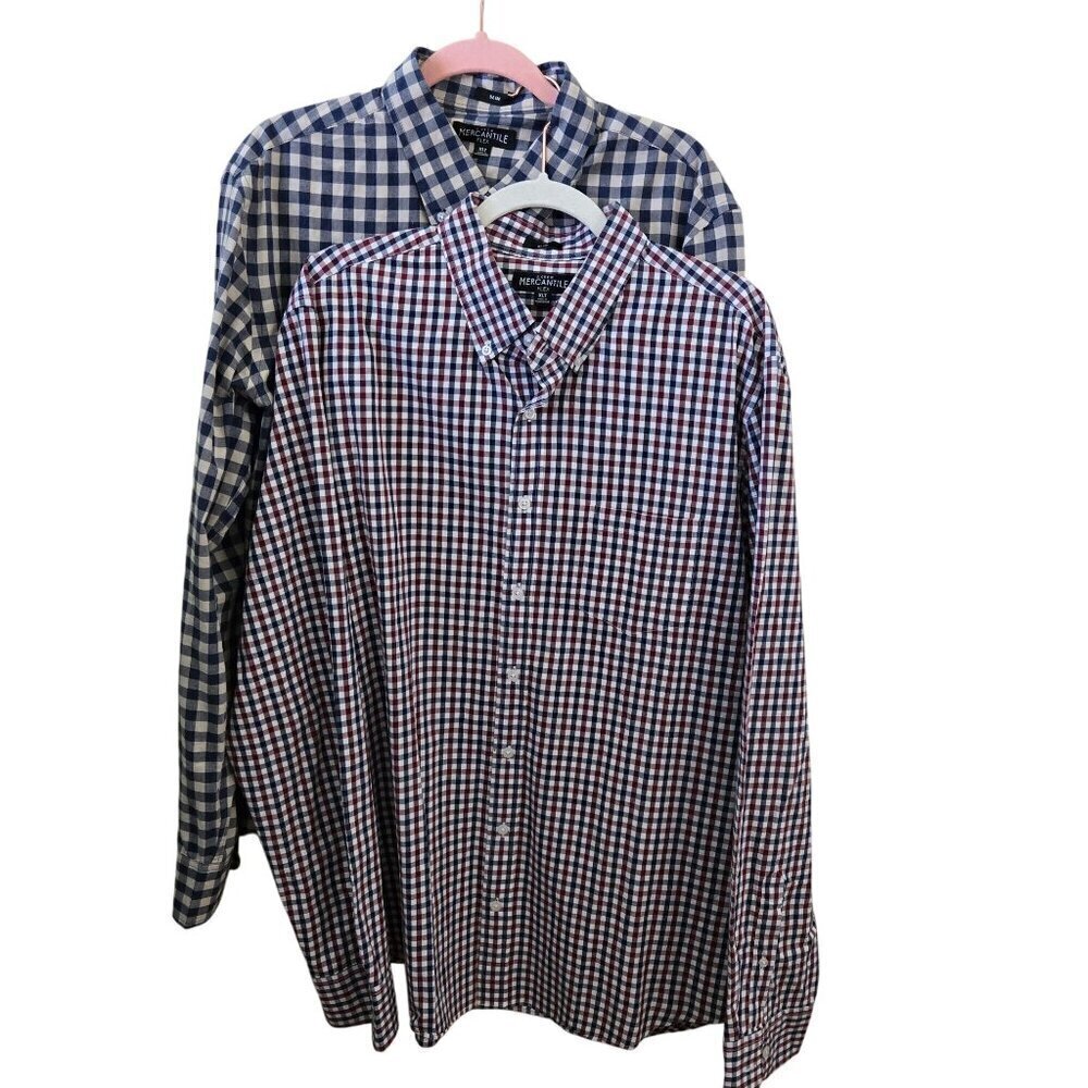 J.Crew Mercantile Flex Slim Lot of 2 Plaid Button Down Shirts Size XLT